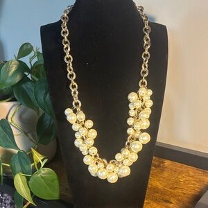 Source Unknown Gold and Cream Pearl Necklace